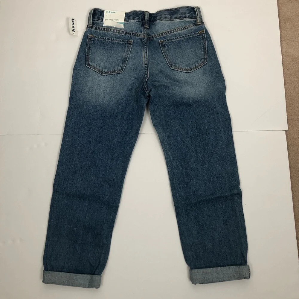 Old Navy Blue Girl’s Boyfriend Skinny Jeans with Star Details Size 8 Regular NWT